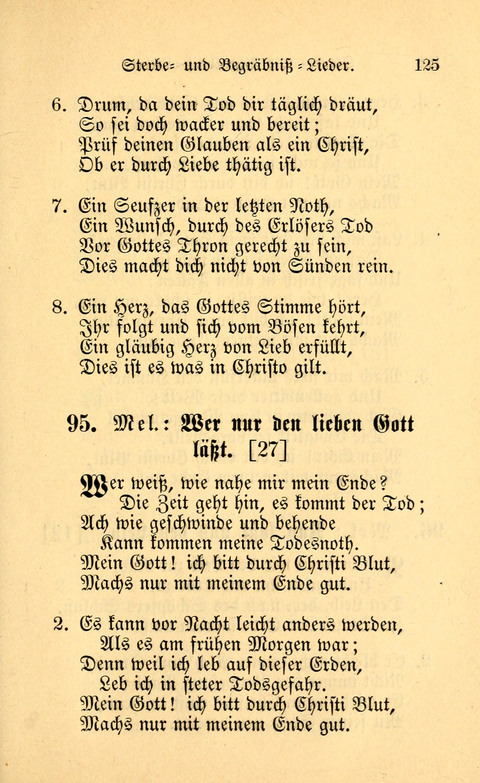 Eine Kleine Lieder-Sammlung: zum Allgemeinen Gebrauch des Wahren Gottes- dienstes, für die Gemeinde Gottes page 125