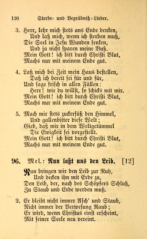 Eine Kleine Lieder-Sammlung: zum Allgemeinen Gebrauch des Wahren Gottes- dienstes, für die Gemeinde Gottes page 126