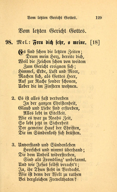 Eine Kleine Lieder-Sammlung: zum Allgemeinen Gebrauch des Wahren Gottes- dienstes, für die Gemeinde Gottes page 129