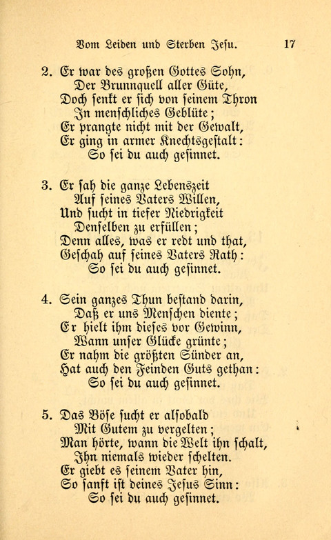 Eine Kleine Lieder-Sammlung: zum Allgemeinen Gebrauch des Wahren Gottes- dienstes, für die Gemeinde Gottes page 17