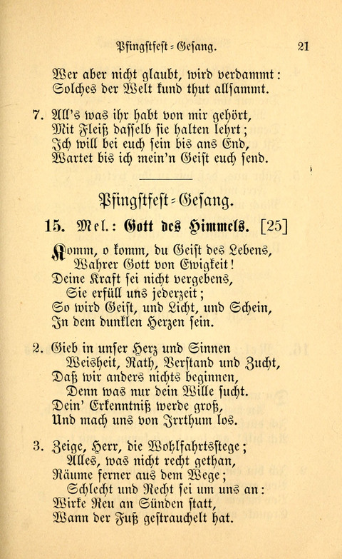 Eine Kleine Lieder-Sammlung: zum Allgemeinen Gebrauch des Wahren Gottes- dienstes, für die Gemeinde Gottes page 21