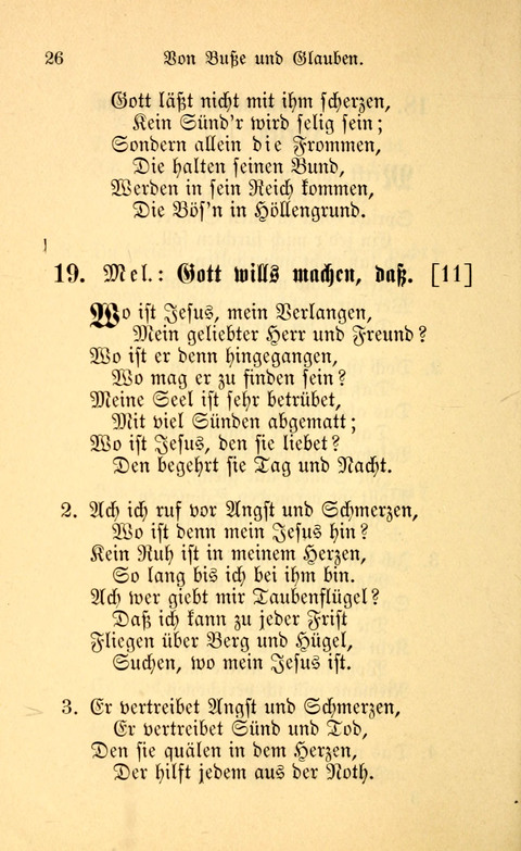 Eine Kleine Lieder-Sammlung: zum Allgemeinen Gebrauch des Wahren Gottes- dienstes, für die Gemeinde Gottes page 26