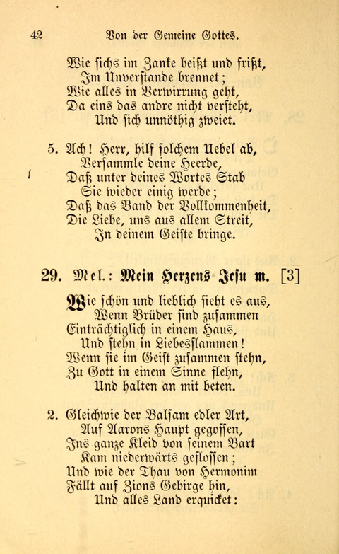 Eine Kleine Lieder-Sammlung: zum Allgemeinen Gebrauch des Wahren Gottes- dienstes, für die Gemeinde Gottes page 42