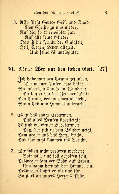 Eine Kleine Lieder-Sammlung: zum Allgemeinen Gebrauch des Wahren Gottes- dienstes, für die Gemeinde Gottes page 43