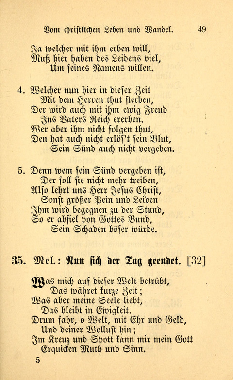 Eine Kleine Lieder-Sammlung: zum Allgemeinen Gebrauch des Wahren Gottes- dienstes, für die Gemeinde Gottes page 49