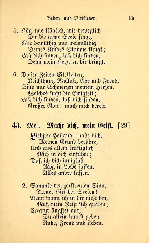 Eine Kleine Lieder-Sammlung: zum Allgemeinen Gebrauch des Wahren Gottes- dienstes, für die Gemeinde Gottes page 59