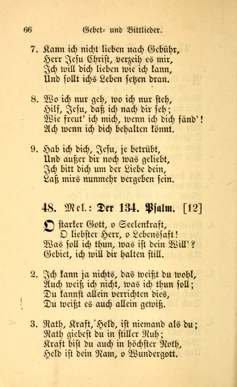 Eine Kleine Lieder-Sammlung: zum Allgemeinen Gebrauch des Wahren Gottes- dienstes, für die Gemeinde Gottes page 66