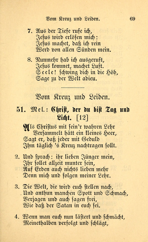 Eine Kleine Lieder-Sammlung: zum Allgemeinen Gebrauch des Wahren Gottes- dienstes, für die Gemeinde Gottes page 69