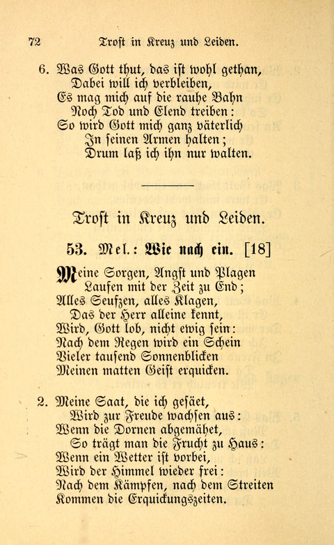 Eine Kleine Lieder-Sammlung: zum Allgemeinen Gebrauch des Wahren Gottes- dienstes, für die Gemeinde Gottes page 72