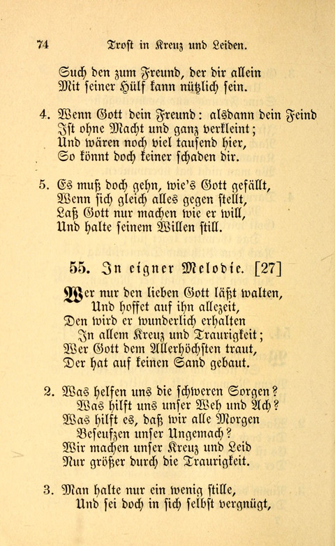 Eine Kleine Lieder-Sammlung: zum Allgemeinen Gebrauch des Wahren Gottes- dienstes, für die Gemeinde Gottes page 74