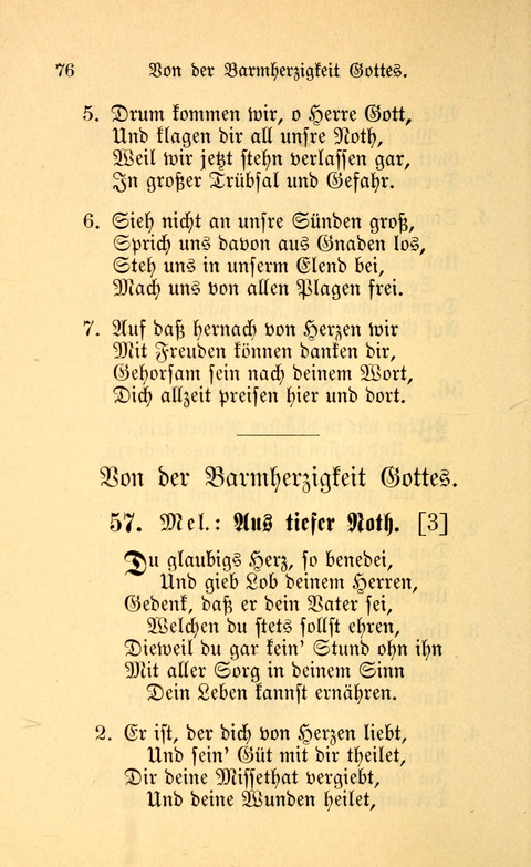 Eine Kleine Lieder-Sammlung: zum Allgemeinen Gebrauch des Wahren Gottes- dienstes, für die Gemeinde Gottes page 76