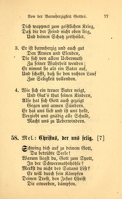 Eine Kleine Lieder-Sammlung: zum Allgemeinen Gebrauch des Wahren Gottes- dienstes, für die Gemeinde Gottes page 77