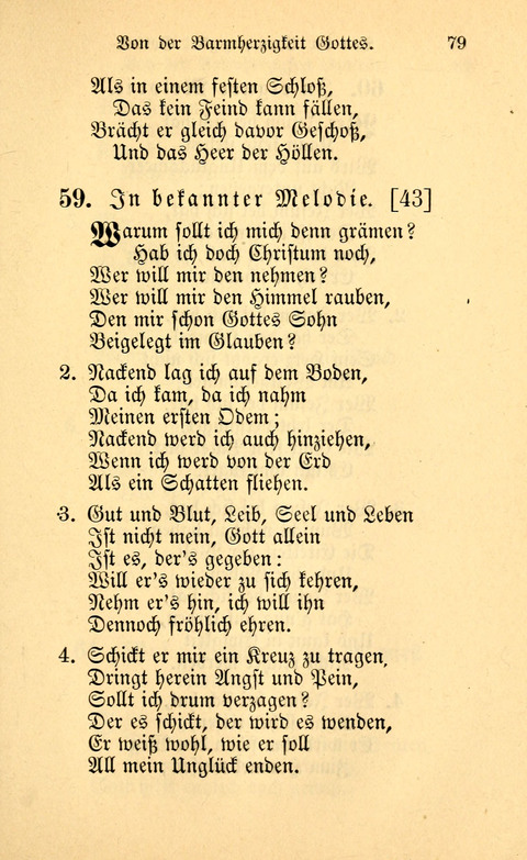 Eine Kleine Lieder-Sammlung: zum Allgemeinen Gebrauch des Wahren Gottes- dienstes, für die Gemeinde Gottes page 79