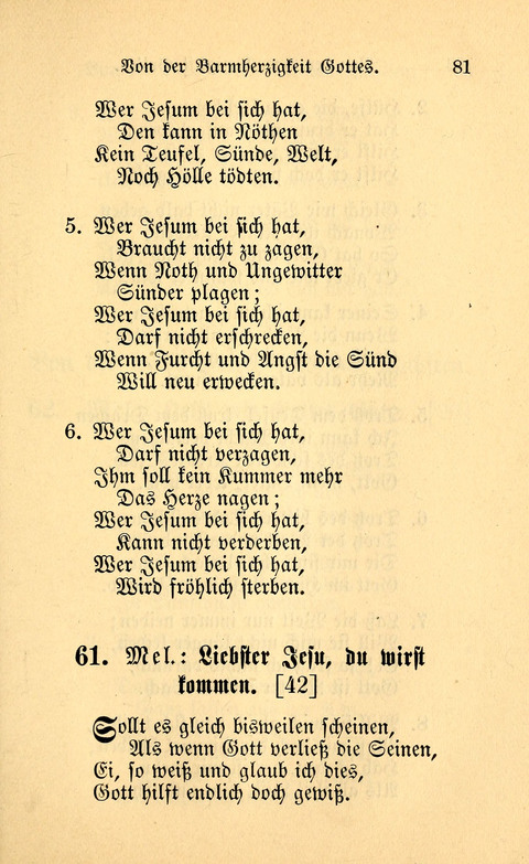 Eine Kleine Lieder-Sammlung: zum Allgemeinen Gebrauch des Wahren Gottes- dienstes, für die Gemeinde Gottes page 81