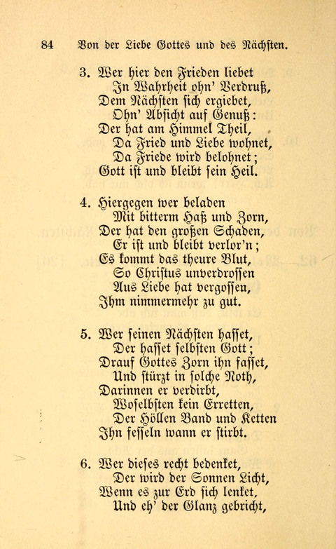 Eine Kleine Lieder-Sammlung: zum Allgemeinen Gebrauch des Wahren Gottes- dienstes, für die Gemeinde Gottes page 84