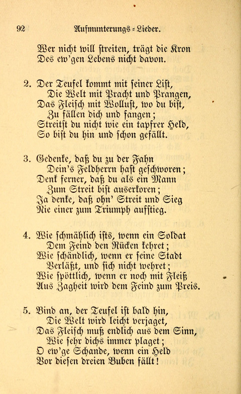 Eine Kleine Lieder-Sammlung: zum Allgemeinen Gebrauch des Wahren Gottes- dienstes, für die Gemeinde Gottes page 92