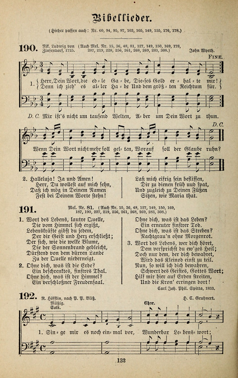 Evangelischer Liederschatz: eine Auswahl der bekanntesten Kernlieder für Sonntags-Schule, Vereine und Gottesdienste (2. Auflage) page 132