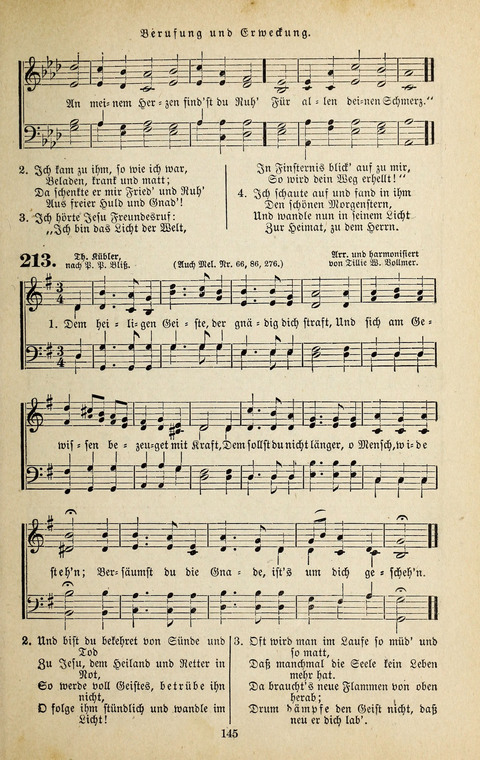 Evangelischer Liederschatz: eine Auswahl der bekanntesten Kernlieder für Sonntags-Schule, Vereine und Gottesdienste (2. Auflage) page 145