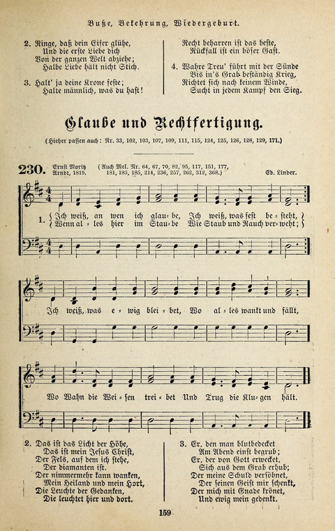 Evangelischer Liederschatz: eine Auswahl der bekanntesten Kernlieder für Sonntags-Schule, Vereine und Gottesdienste (2. Auflage) page 159