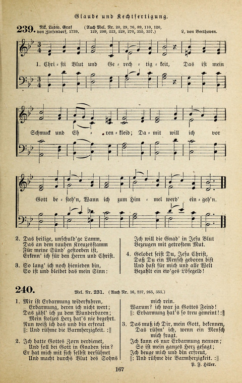 Evangelischer Liederschatz: eine Auswahl der bekanntesten Kernlieder für Sonntags-Schule, Vereine und Gottesdienste (2. Auflage) page 167