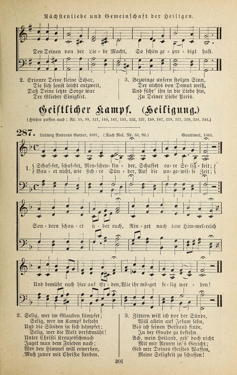 Evangelischer Liederschatz: eine Auswahl der bekanntesten Kernlieder für Sonntags-Schule, Vereine und Gottesdienste (2. Auflage) page 201