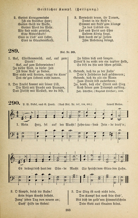 Evangelischer Liederschatz: eine Auswahl der bekanntesten Kernlieder für Sonntags-Schule, Vereine und Gottesdienste (2. Auflage) page 203