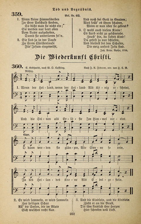 Evangelischer Liederschatz: eine Auswahl der bekanntesten Kernlieder für Sonntags-Schule, Vereine und Gottesdienste (2. Auflage) page 252