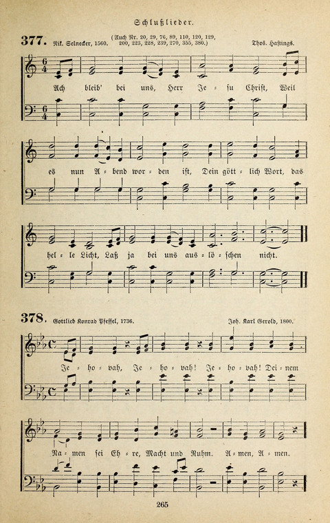 Evangelischer Liederschatz: eine Auswahl der bekanntesten Kernlieder für Sonntags-Schule, Vereine und Gottesdienste (2. Auflage) page 265