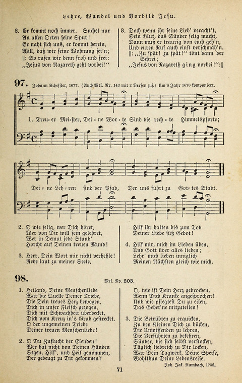 Evangelischer Liederschatz: eine Auswahl der bekanntesten Kernlieder für Sonntags-Schule, Vereine und Gottesdienste (2. Auflage) page 71