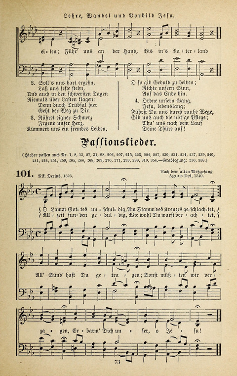 Evangelischer Liederschatz: eine Auswahl der bekanntesten Kernlieder für Sonntags-Schule, Vereine und Gottesdienste (2. Auflage) page 73