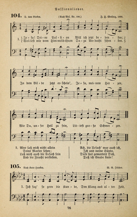 Evangelischer Liederschatz: eine Auswahl der bekanntesten Kernlieder für Sonntags-Schule, Vereine und Gottesdienste (2. Auflage) page 76