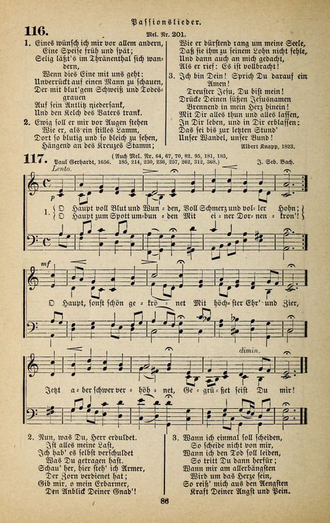 Evangelischer Liederschatz: eine Auswahl der bekanntesten Kernlieder für Sonntags-Schule, Vereine und Gottesdienste (2. Auflage) page 86