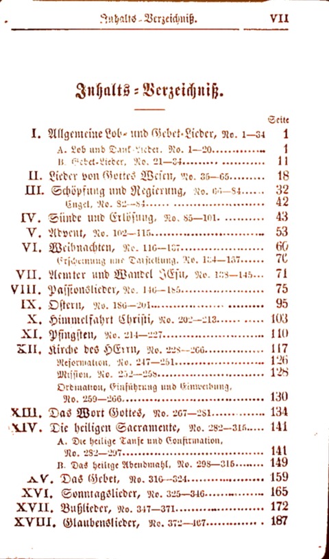 Evang.-Lutherisches Gesangbuch page viii