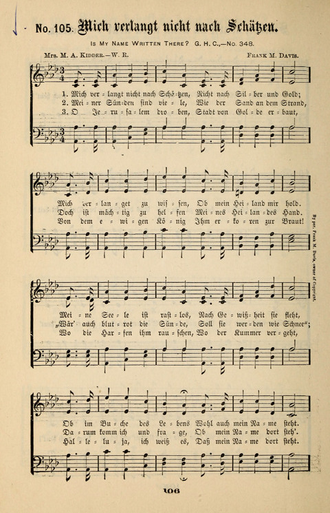 Evangeliums-Lieder 1 und 2: (Gospel Hymns) mit deutschen Kernliedern page 106