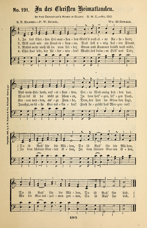 Evangeliums-Lieder 1 und 2: (Gospel Hymns) mit deutschen Kernliedern page 195