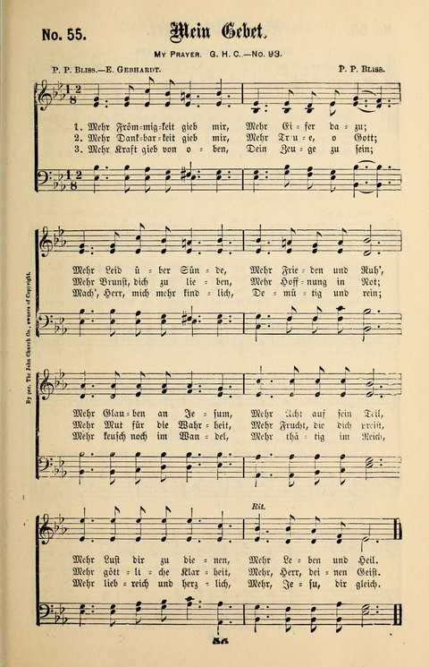 Evangeliums-Lieder 1 und 2: (Gospel Hymns) mit deutschen Kernliedern page 55