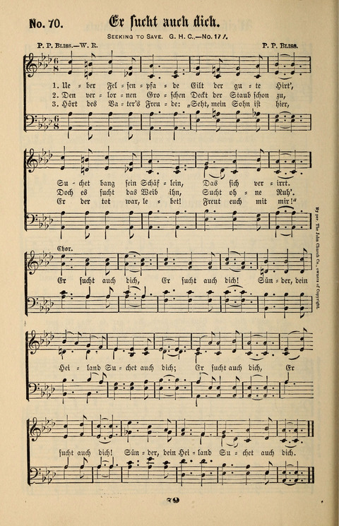 Evangeliums-Lieder 1 und 2: (Gospel Hymns) mit deutschen Kernliedern page 70