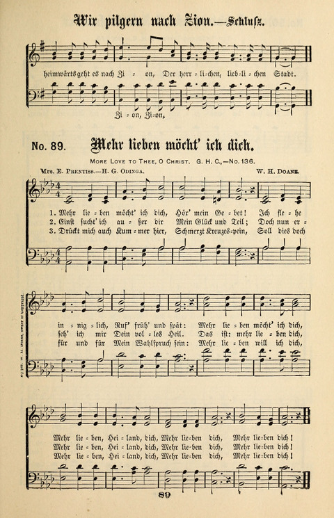 Evangeliums-Lieder 1 und 2: (Gospel Hymns) mit deutschen Kernliedern page 89