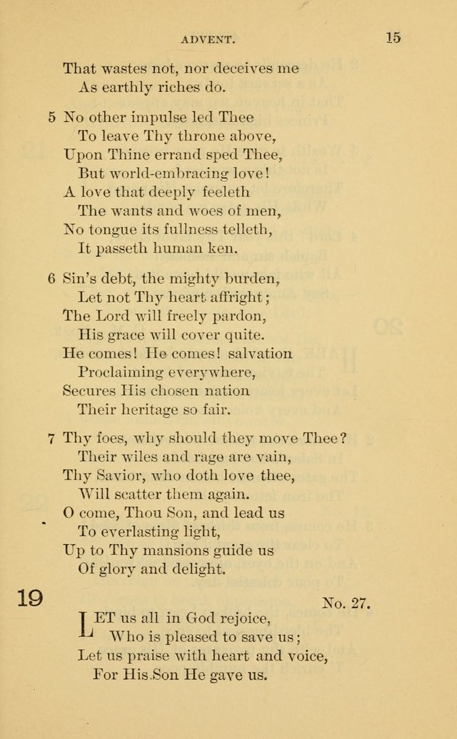 Evangelical Lutheran Hymnal. 9th ed. page 15