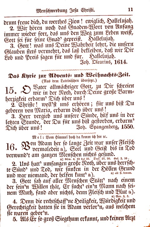 Evangelisch-Lutherisches Gesang-Buch: worin die gebräuchlichsten alten Kirchen-Lieder Dr. M. Lutheri und anderer reinen lehrer und zeugen Gottes, zur Befoerderung der wahren ... (2. verm. Aus.) page 11