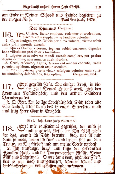 Evangelisch-Lutherisches Gesang-Buch: worin die gebräuchlichsten alten Kirchen-Lieder Dr. M. Lutheri und anderer reinen lehrer und zeugen Gottes, zur Befoerderung der wahren ... (2. verm. Aus.) page 113