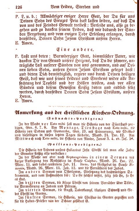 Evangelisch-Lutherisches Gesang-Buch: worin die gebräuchlichsten alten Kirchen-Lieder Dr. M. Lutheri und anderer reinen lehrer und zeugen Gottes, zur Befoerderung der wahren ... (2. verm. Aus.) page 126