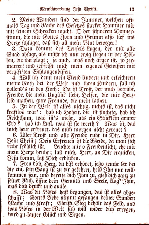 Evangelisch-Lutherisches Gesang-Buch: worin die gebräuchlichsten alten Kirchen-Lieder Dr. M. Lutheri und anderer reinen lehrer und zeugen Gottes, zur Befoerderung der wahren ... (2. verm. Aus.) page 13