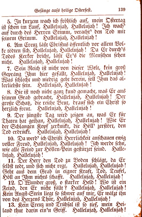 Evangelisch-Lutherisches Gesang-Buch: worin die gebräuchlichsten alten Kirchen-Lieder Dr. M. Lutheri und anderer reinen lehrer und zeugen Gottes, zur Befoerderung der wahren ... (2. verm. Aus.) page 139