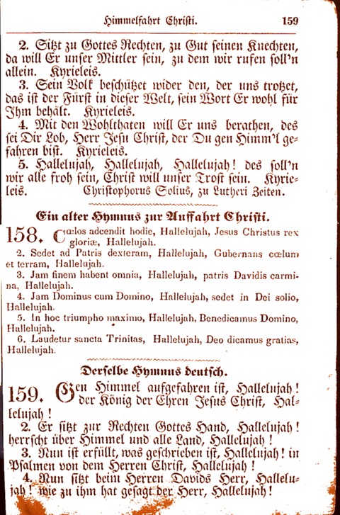 Evangelisch-Lutherisches Gesang-Buch: worin die gebräuchlichsten alten Kirchen-Lieder Dr. M. Lutheri und anderer reinen lehrer und zeugen Gottes, zur Befoerderung der wahren ... (2. verm. Aus.) page 159