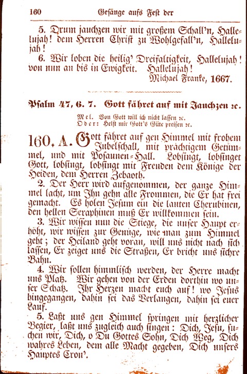 Evangelisch-Lutherisches Gesang-Buch: worin die gebräuchlichsten alten Kirchen-Lieder Dr. M. Lutheri und anderer reinen lehrer und zeugen Gottes, zur Befoerderung der wahren ... (2. verm. Aus.) page 160