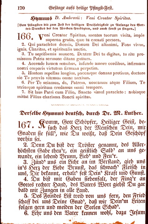 Evangelisch-Lutherisches Gesang-Buch: worin die gebräuchlichsten alten Kirchen-Lieder Dr. M. Lutheri und anderer reinen lehrer und zeugen Gottes, zur Befoerderung der wahren ... (2. verm. Aus.) page 170