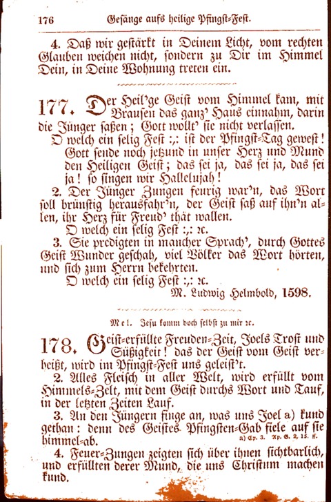 Evangelisch-Lutherisches Gesang-Buch: worin die gebräuchlichsten alten Kirchen-Lieder Dr. M. Lutheri und anderer reinen lehrer und zeugen Gottes, zur Befoerderung der wahren ... (2. verm. Aus.) page 176