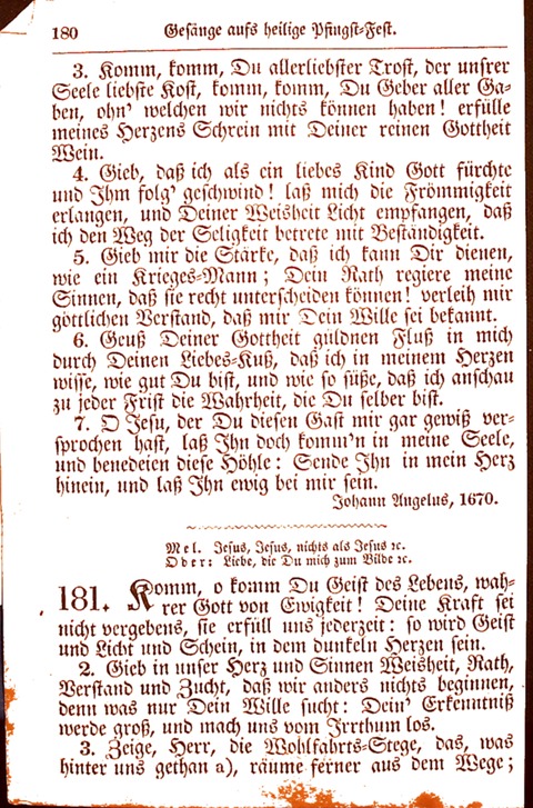 Evangelisch-Lutherisches Gesang-Buch: worin die gebräuchlichsten alten Kirchen-Lieder Dr. M. Lutheri und anderer reinen lehrer und zeugen Gottes, zur Befoerderung der wahren ... (2. verm. Aus.) page 180