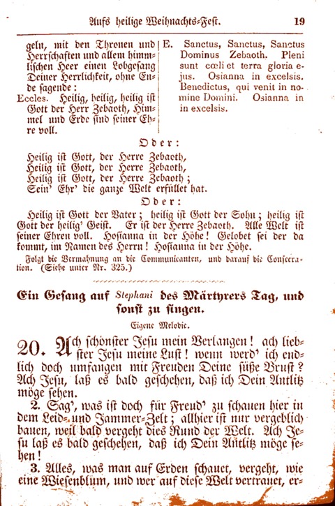 Evangelisch-Lutherisches Gesang-Buch: worin die gebräuchlichsten alten Kirchen-Lieder Dr. M. Lutheri und anderer reinen lehrer und zeugen Gottes, zur Befoerderung der wahren ... (2. verm. Aus.) page 19